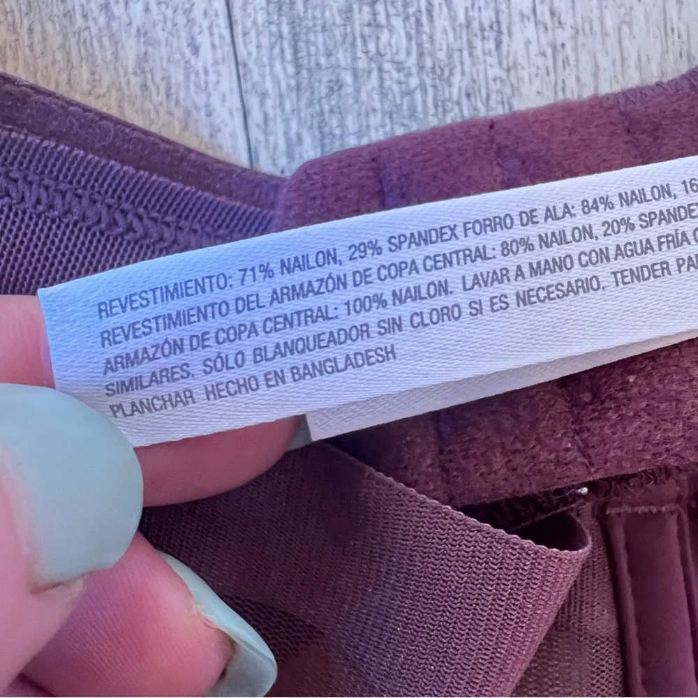 Auden Burgundy Sheer Bra - Picture 5 of 6